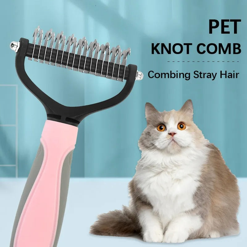 Double-Sided Pet Grooming Shedding Tool and Comb