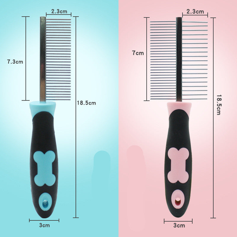 Dog Bone Pattern Pet De-Shedding Double-Sided Comb