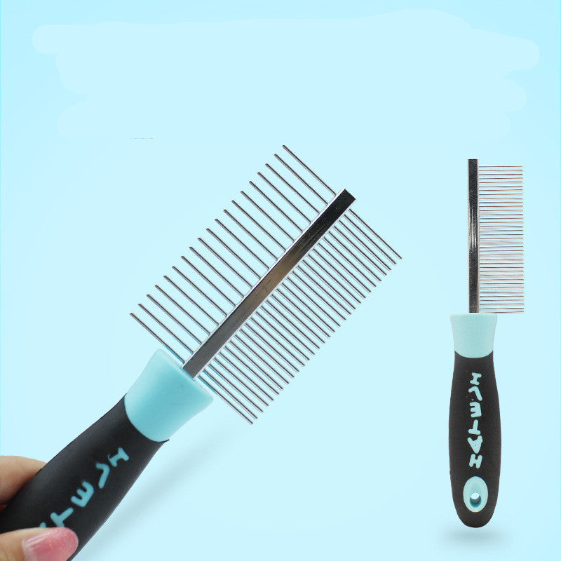 Dog Bone Pattern Pet De-Shedding Double-Sided Comb
