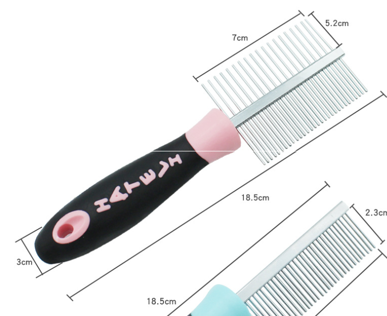 Dog Bone Pattern Pet De-Shedding Double-Sided Comb
