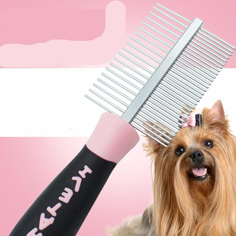 Dog Bone Pattern Pet De-Shedding Double-Sided Comb