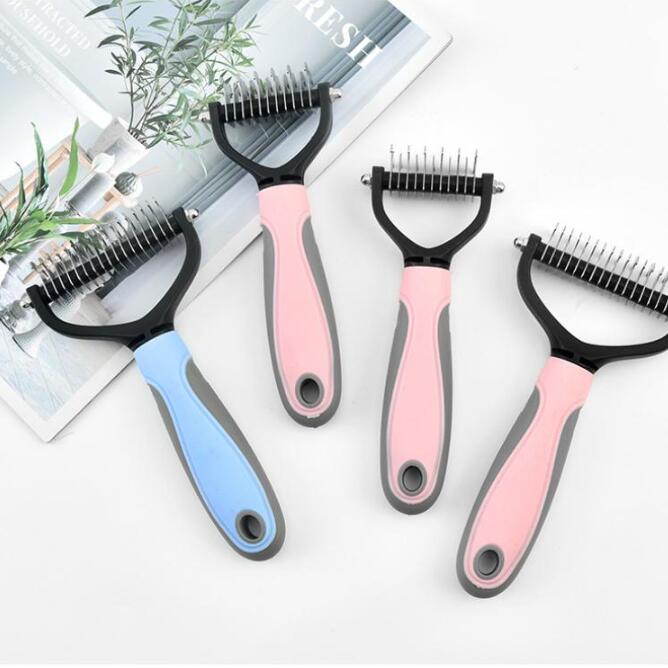 Double-Sided Pet Grooming Shedding Tool and Comb